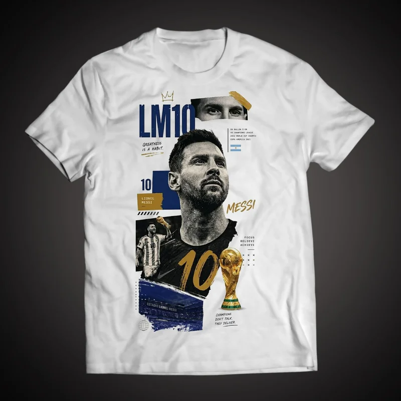 Remera tres estrellas Argentina Messi selección hombre